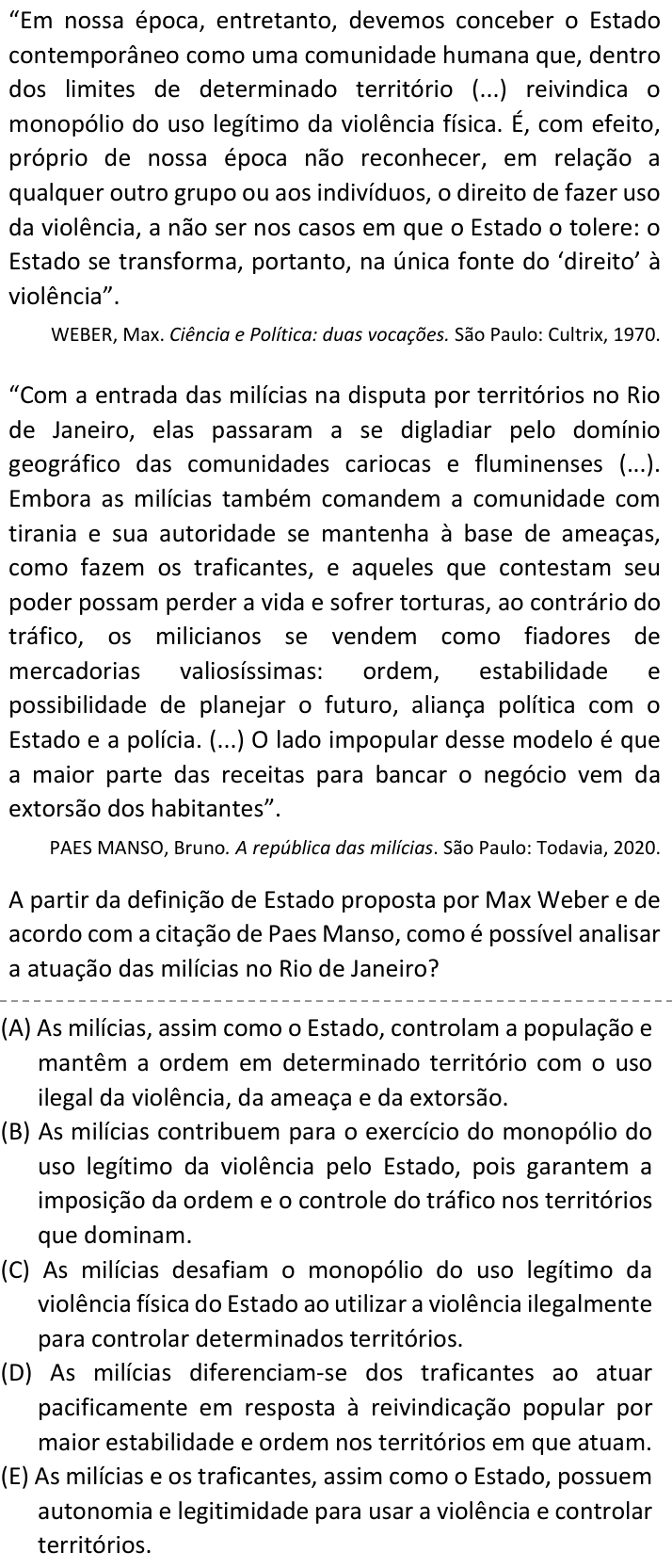 Questão 10 no caderno  da FUVEST 2023