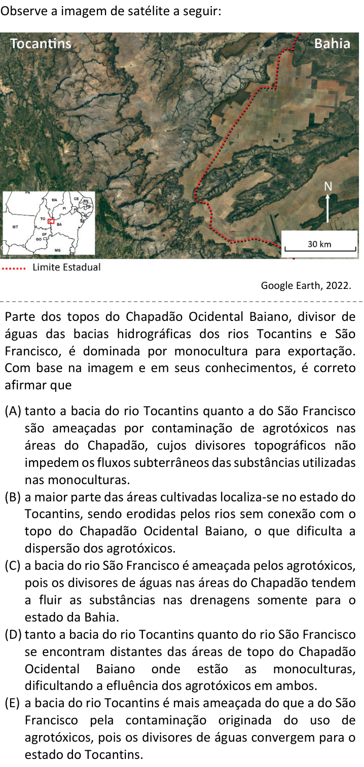 Questão 18 no caderno  da FUVEST 2023