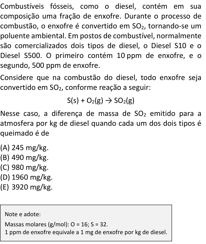 Questão 25 no caderno  da FUVEST 2023