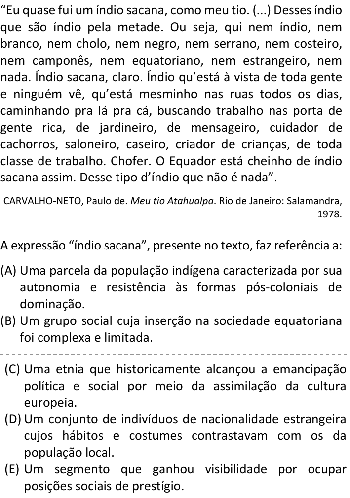 Questão 41 no caderno  da FUVEST 2023
