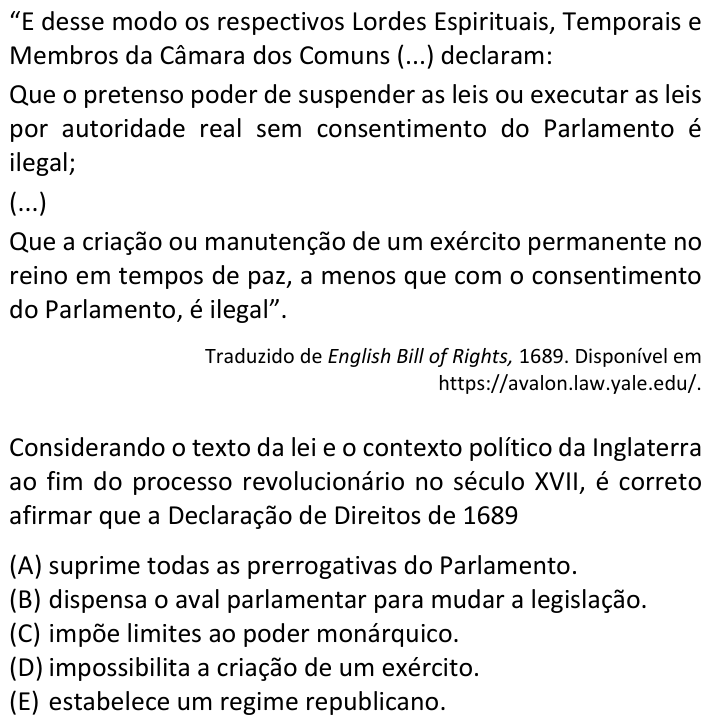 Questão 47 no caderno  da FUVEST 2023