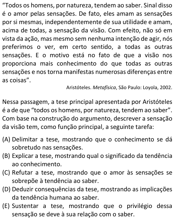 Questão 55 no caderno  da FUVEST 2023