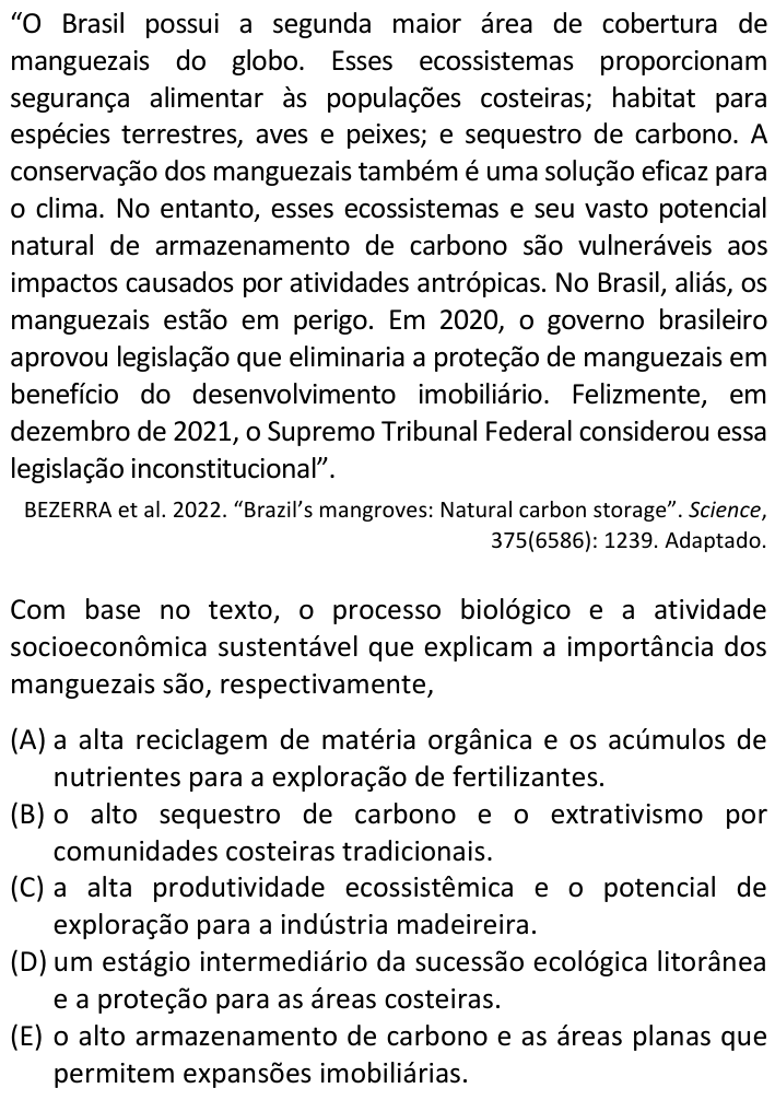 Questão 59 no caderno  da FUVEST 2023
