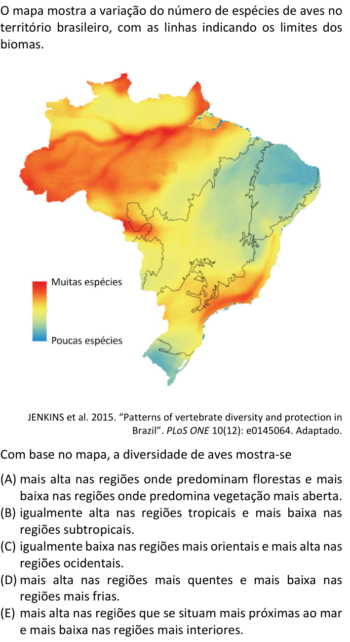 Questão 64 no caderno  da FUVEST 2023