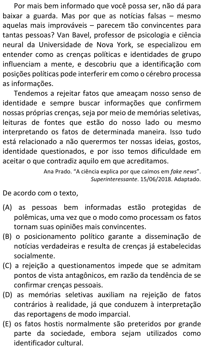 Questão 2 no caderno  da FUVEST 2022