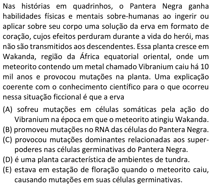 Questão 3 no caderno  da FUVEST 2022