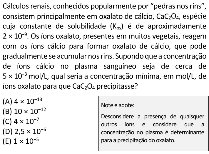 Questão 74 no caderno  da FUVEST 2022