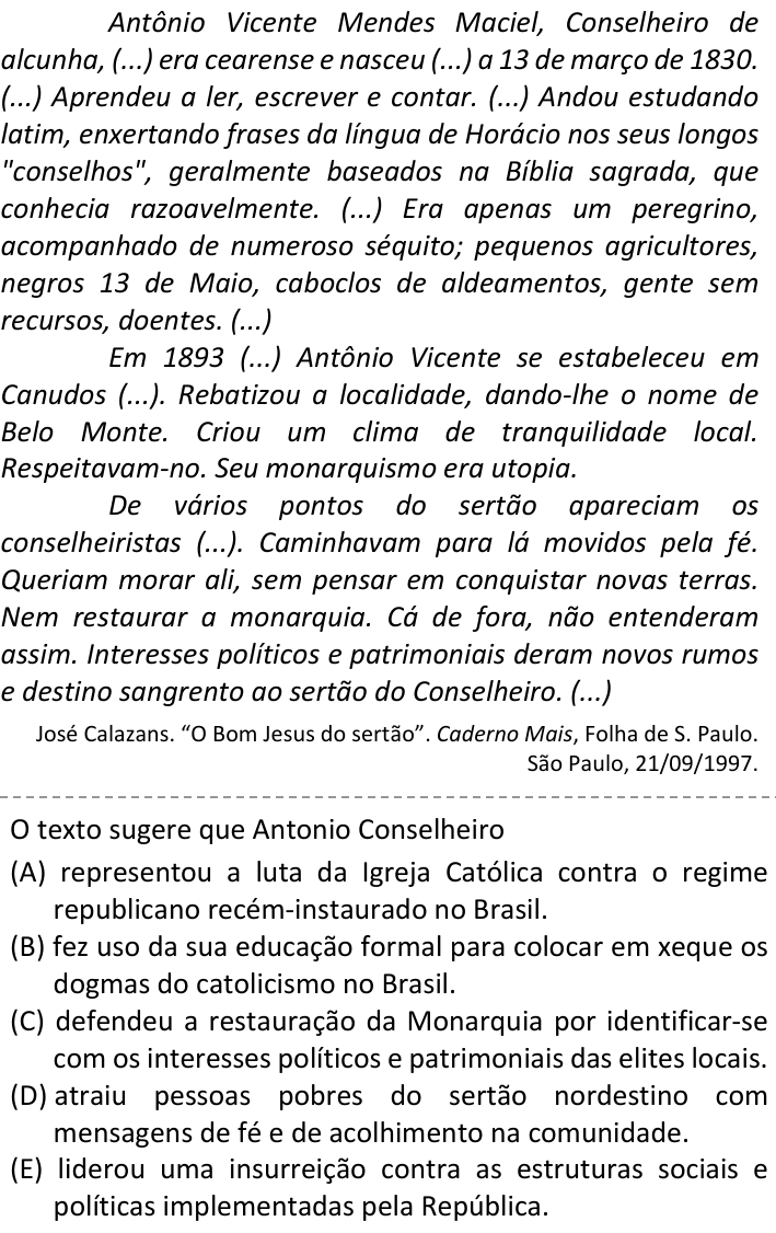 Questão 81 no caderno  da FUVEST 2022