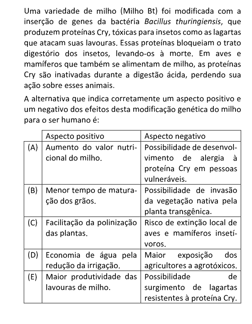 Questão 27 no caderno  da FUVEST 2021