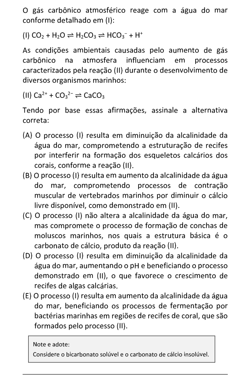 Questão 30 no caderno  da FUVEST 2021