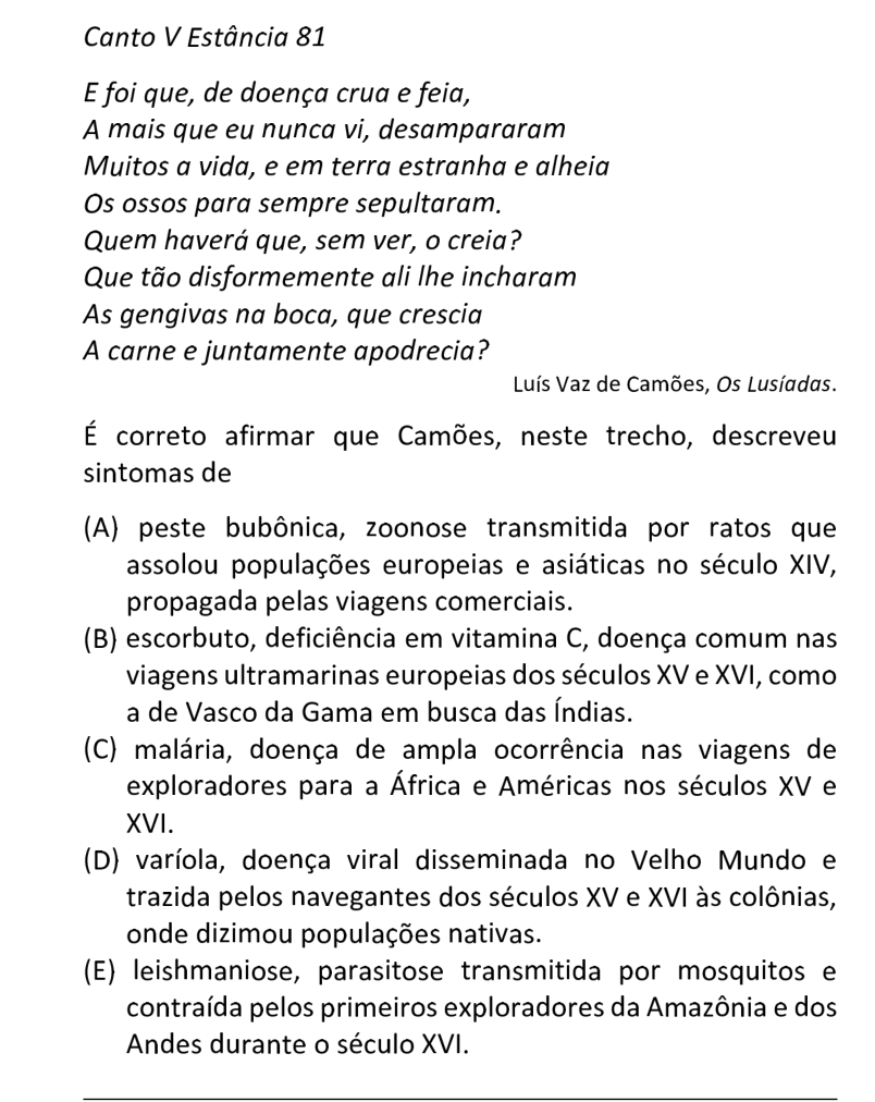 Questão 34 no caderno  da FUVEST 2021