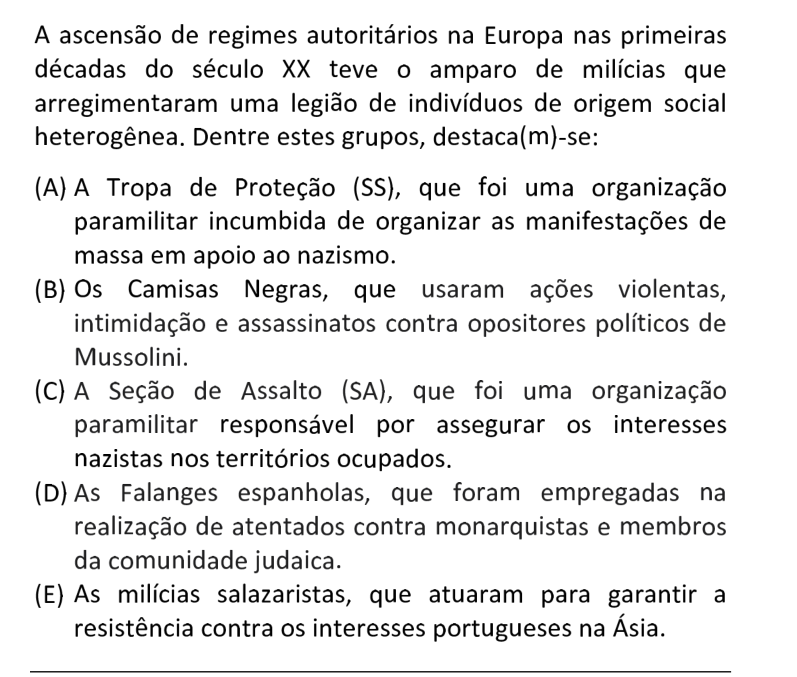 Questão 40 no caderno  da FUVEST 2021