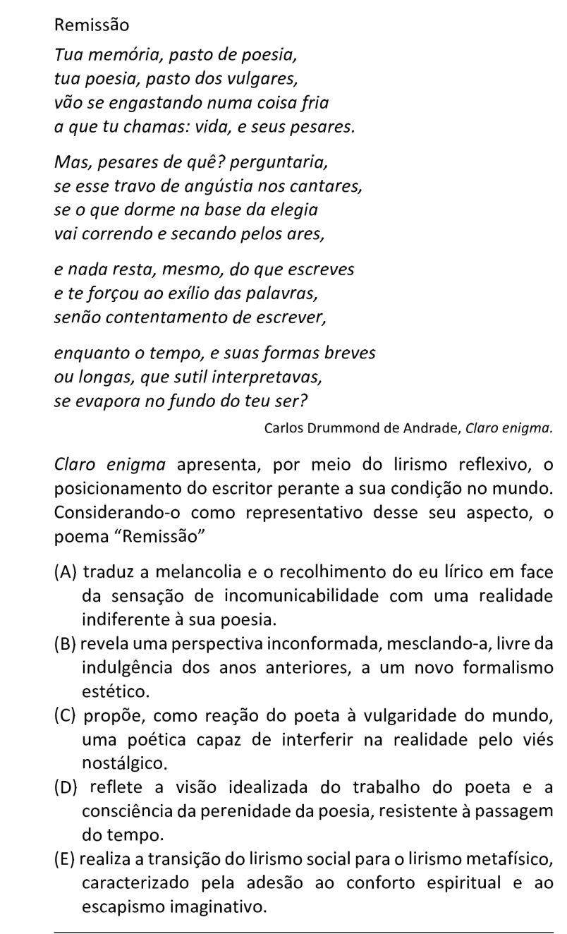 Questão 76 no caderno  da FUVEST 2021