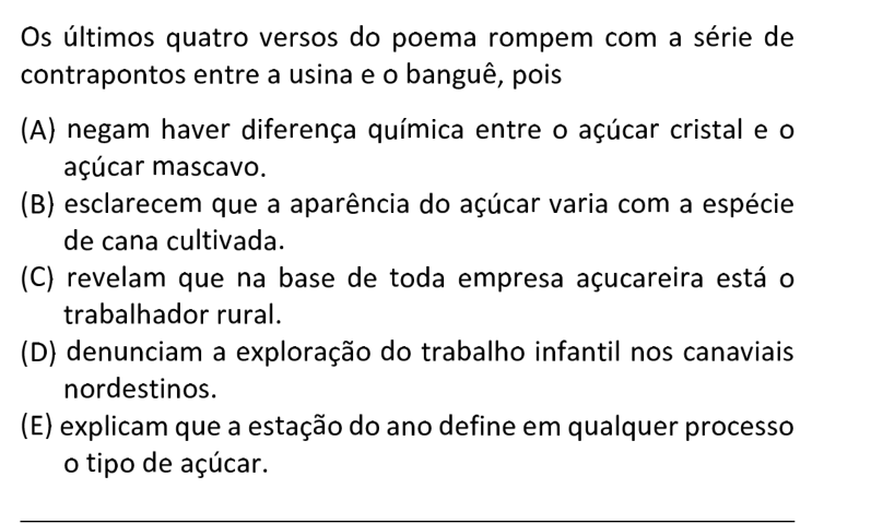 Questão 78 no caderno  da FUVEST 2021
