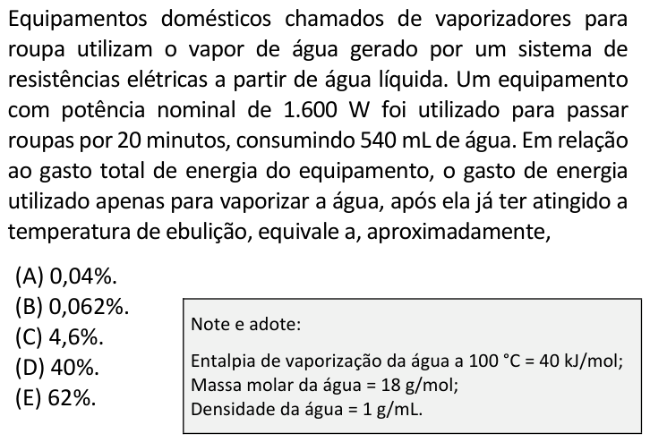 Questão 2 no caderno  da FUVEST 2020