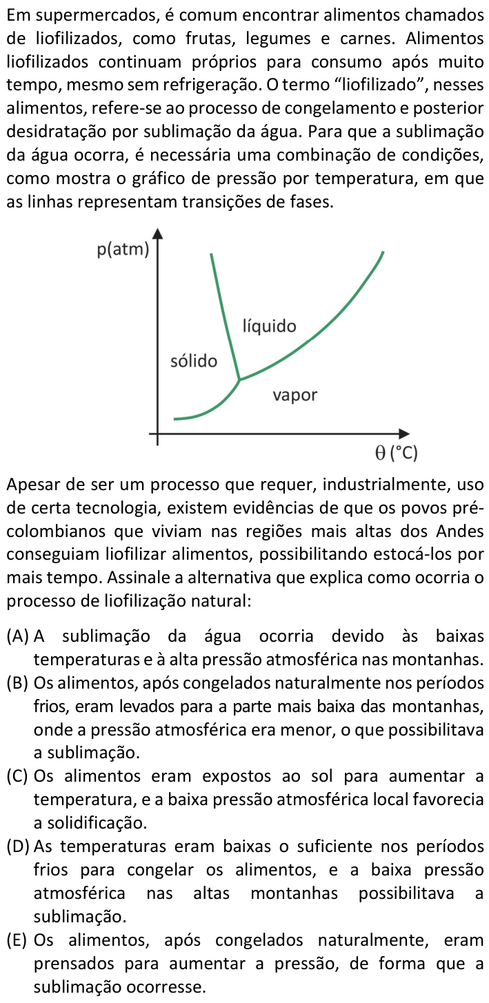 Questão 11 no caderno  da FUVEST 2020