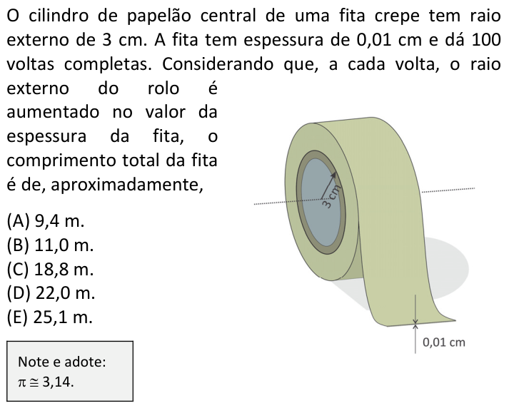 Questão 15 no caderno  da FUVEST 2020