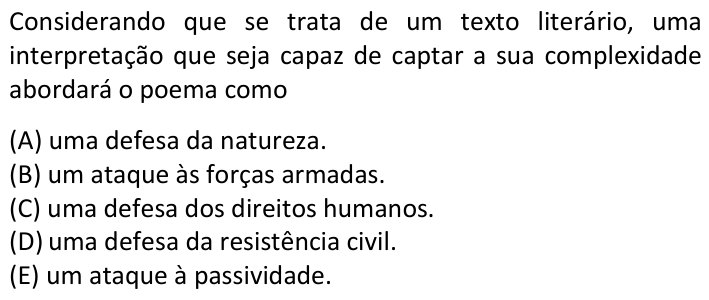 Questão 39 no caderno  da FUVEST 2020