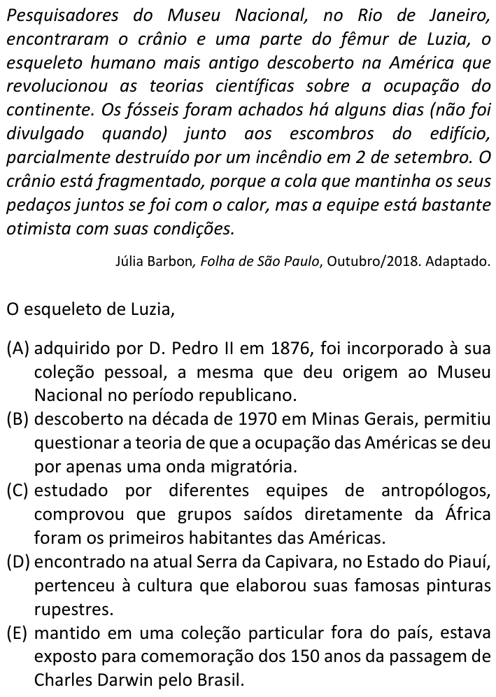 Questão 58 no caderno  da FUVEST 2020