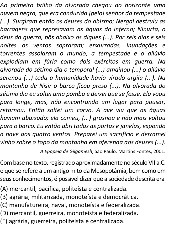 Questão 64 no caderno  da FUVEST 2020