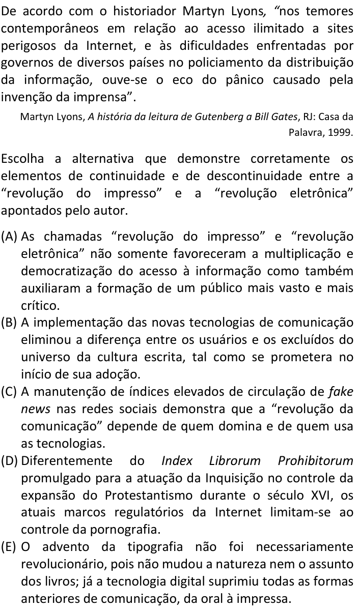 Questão 68 no caderno  da FUVEST 2020