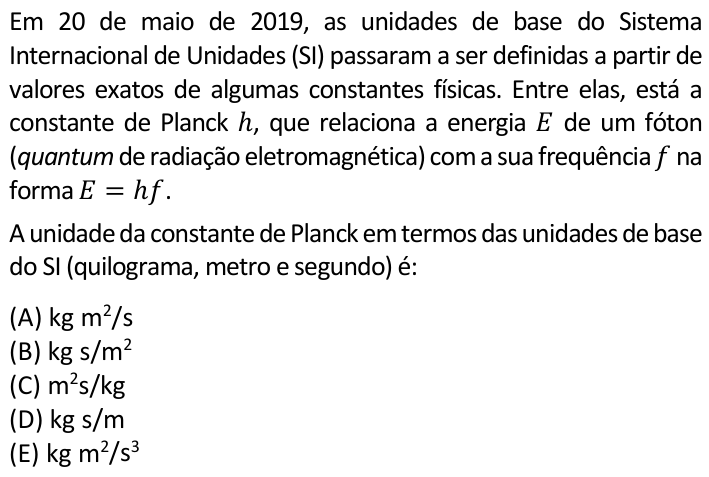 Questão 70 no caderno  da FUVEST 2020