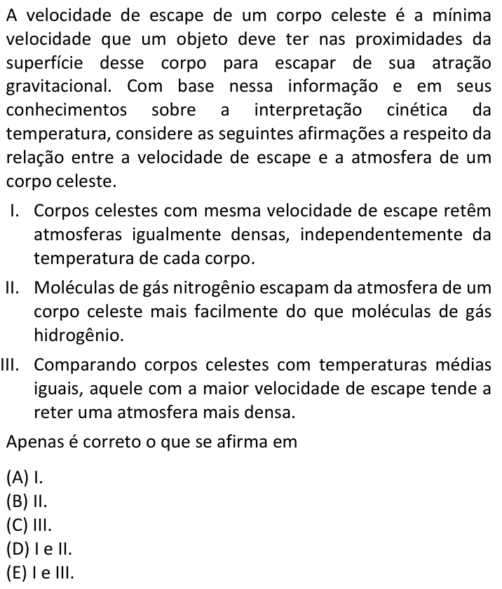 Questão 73 no caderno  da FUVEST 2020