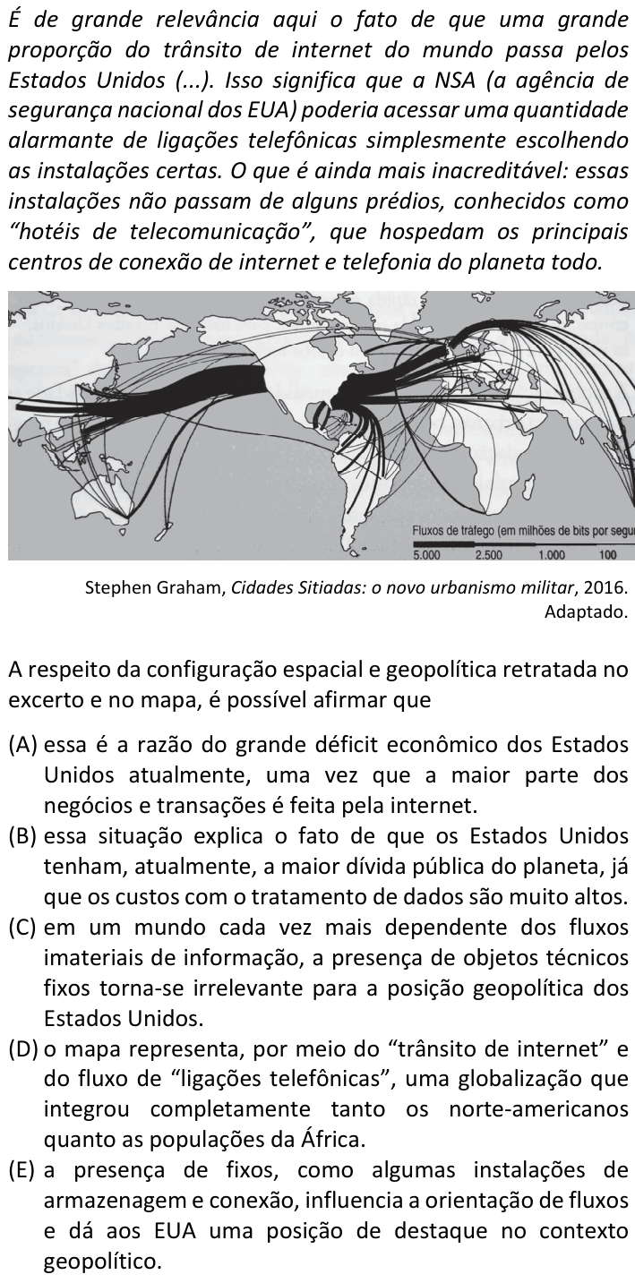 Questão 85 no caderno  da FUVEST 2020