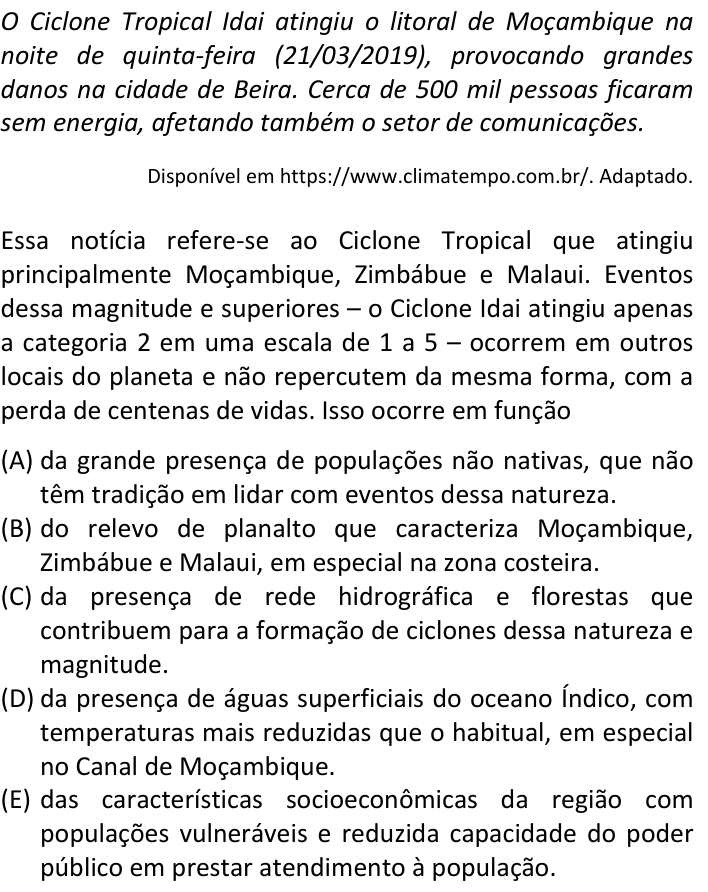 Questão 86 no caderno  da FUVEST 2020