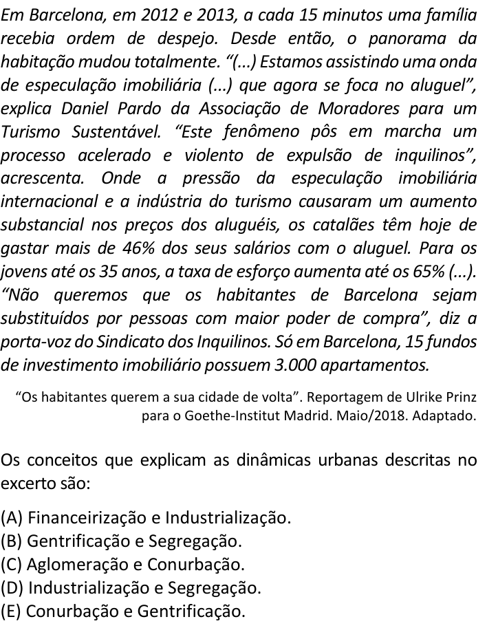 Questão 87 no caderno  da FUVEST 2020