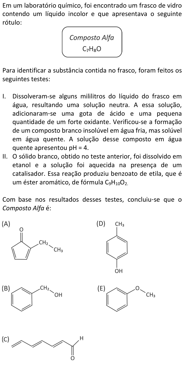 Questão 19 no caderno  da FUVEST 2018