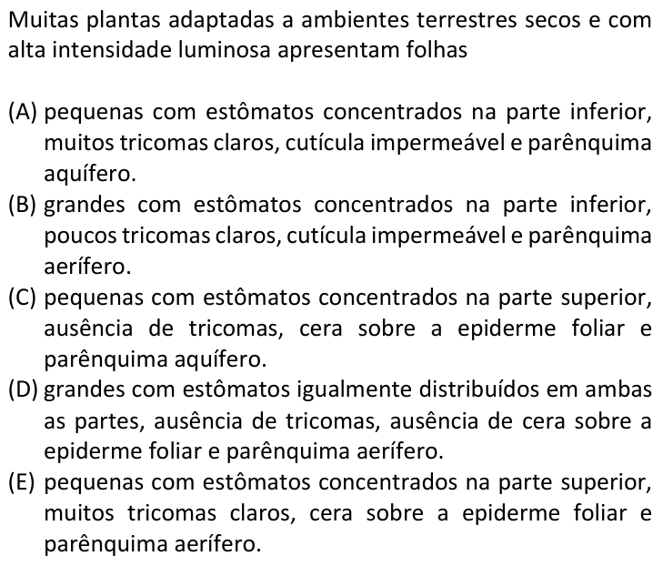 Questão 40 no caderno  da FUVEST 2018