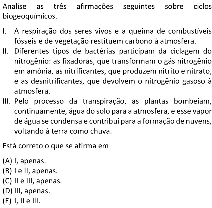 Questão 42 no caderno  da FUVEST 2018