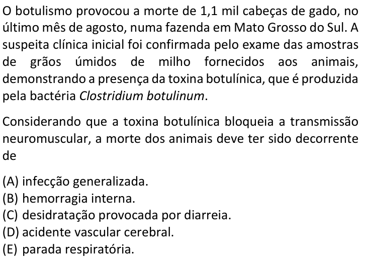 Questão 43 no caderno  da FUVEST 2018