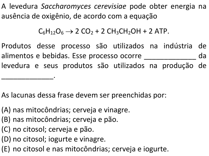 Questão 44 no caderno  da FUVEST 2018