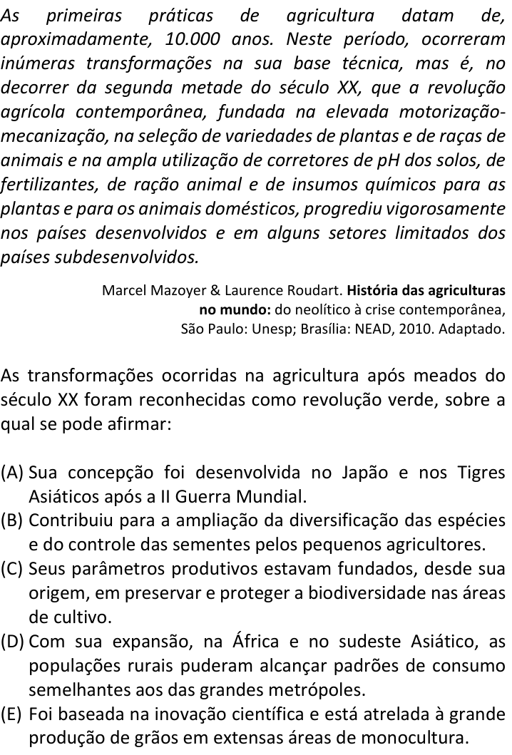 Questão 55 no caderno  da FUVEST 2018
