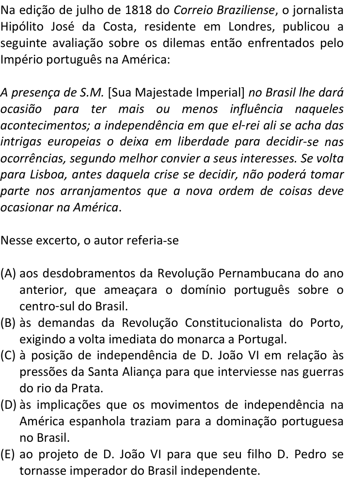 Questão 62 no caderno  da FUVEST 2018