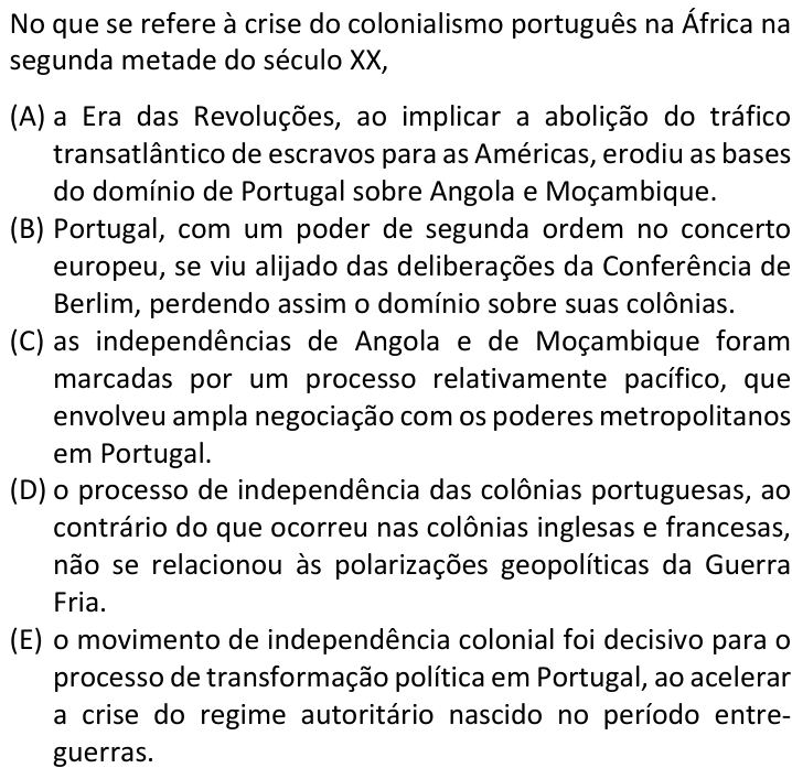 Questão 63 no caderno  da FUVEST 2018