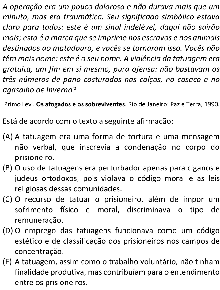 Questão 67 no caderno  da FUVEST 2018