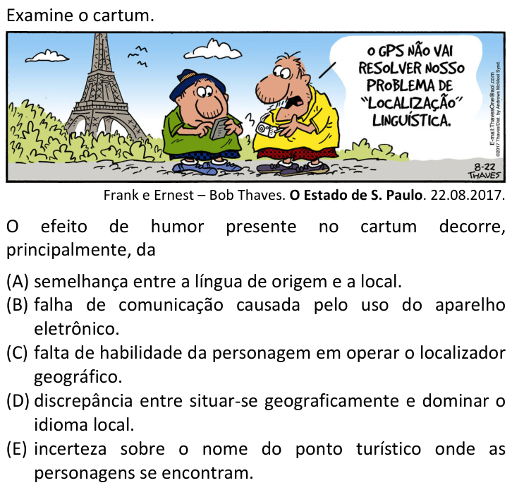 Questão 69 no caderno  da FUVEST 2018