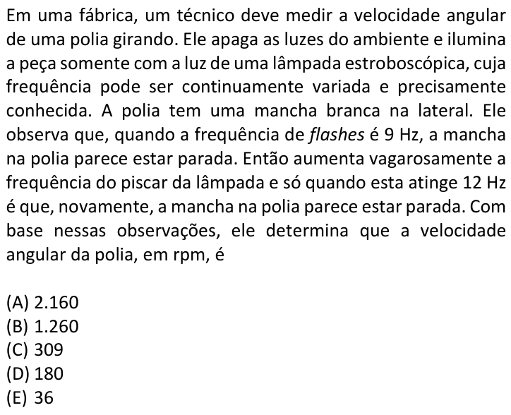 Questão 15 no caderno  da FUVEST 2019