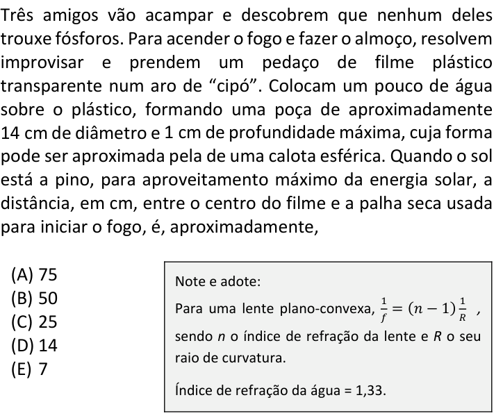 Questão 23 no caderno  da FUVEST 2019