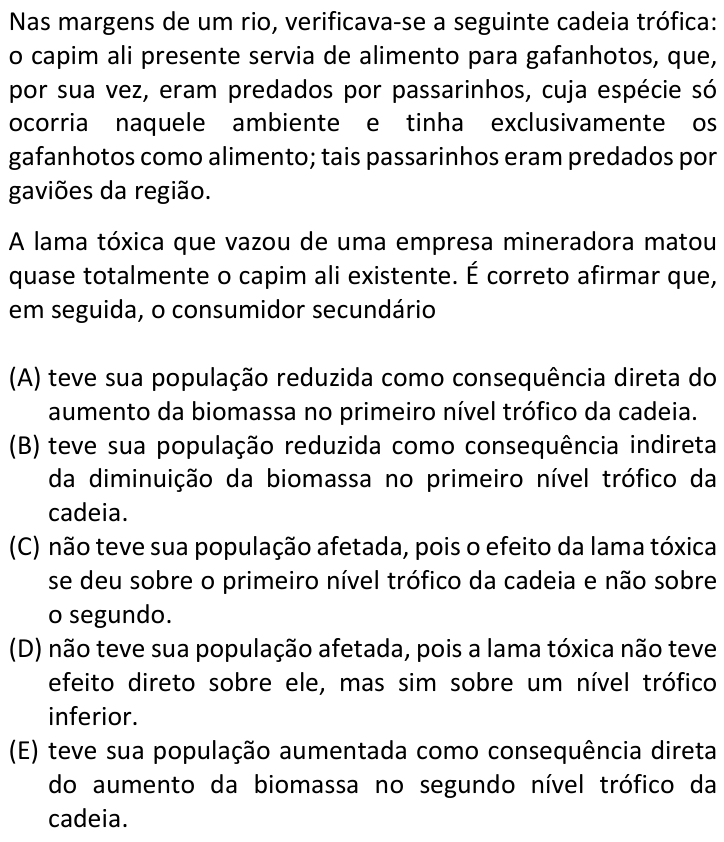 Questão 25 no caderno  da FUVEST 2019
