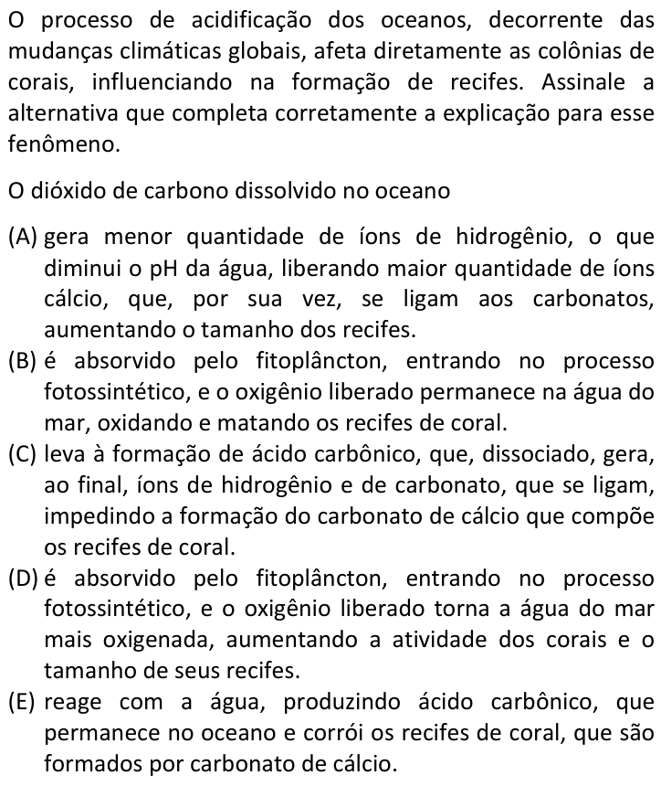 Questão 31 no caderno  da FUVEST 2019