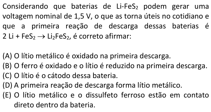 Questão 38 no caderno  da FUVEST 2019