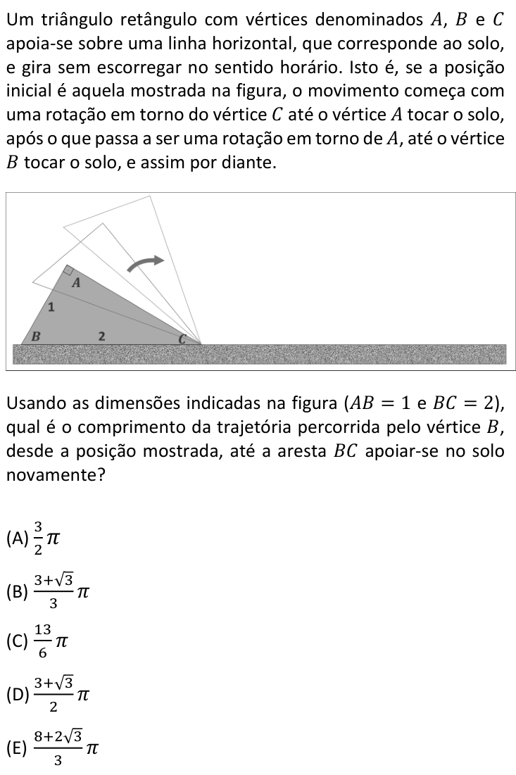 Questão 54 no caderno  da FUVEST 2019