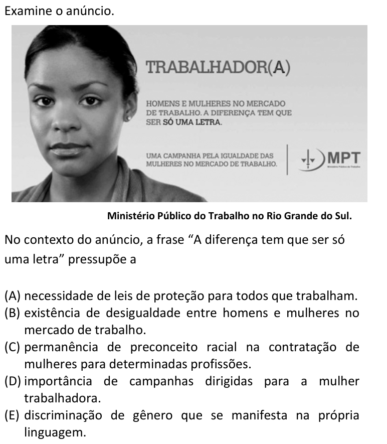 Questão 62 no caderno  da FUVEST 2019