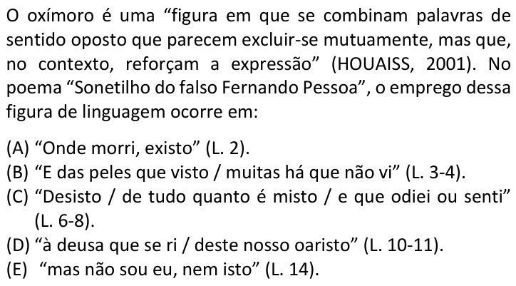 Questão 69 no caderno  da FUVEST 2019