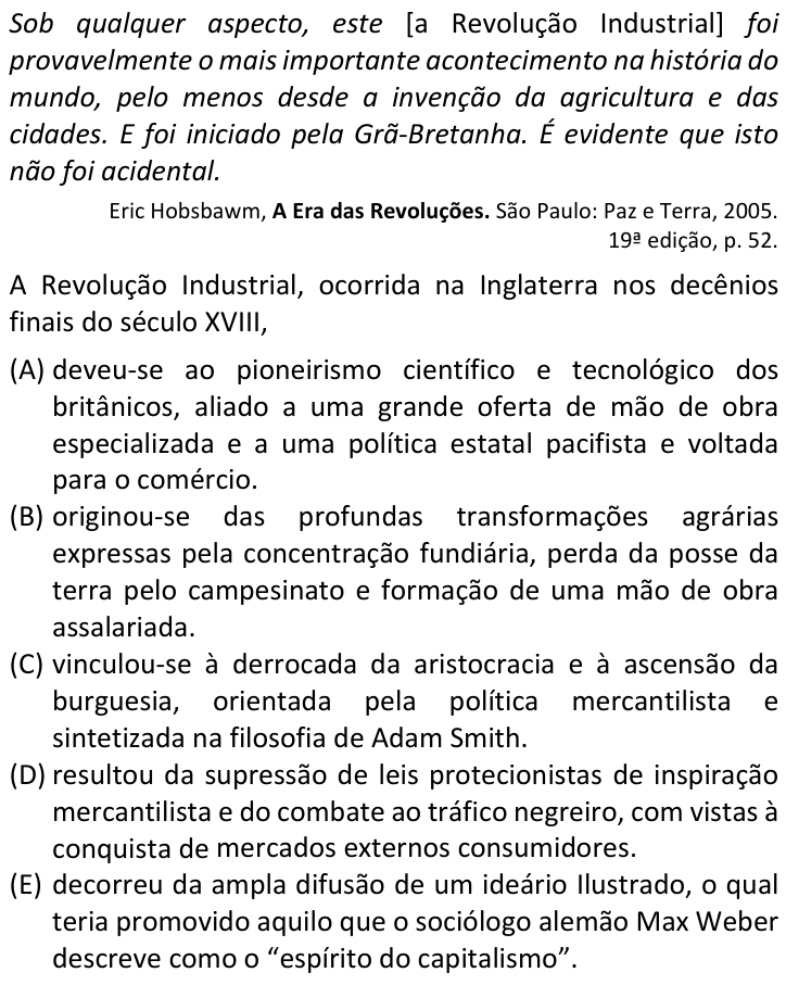 Questão 85 no caderno  da FUVEST 2019