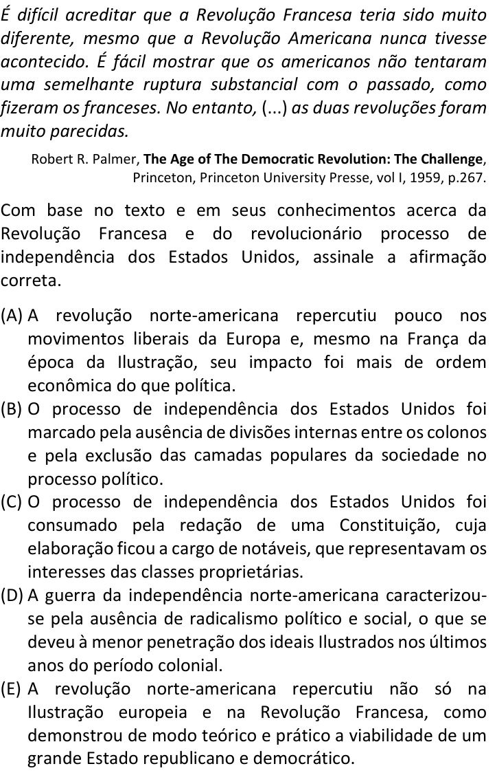 Questão 87 no caderno  da FUVEST 2019